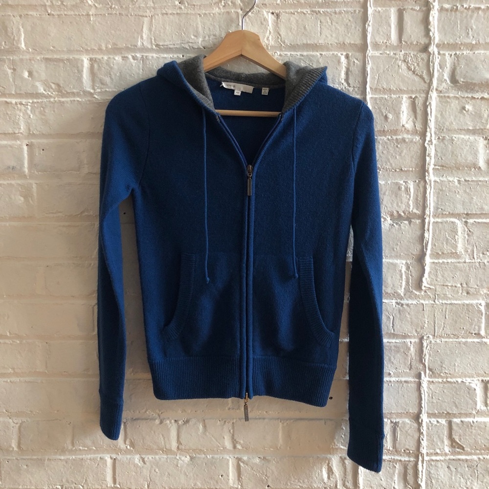 Vince cashmere hoodie - royal blue